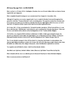 A preview of a PDF biography for Frith, Peter George